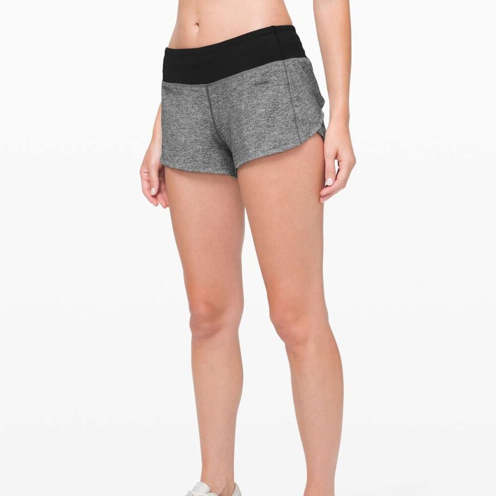 Lululemon Speed Up Low-Rise Lined Shorts – Heathered Grey, 2.5” Inseam, Size 6